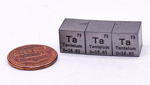 Image of 0.39 inch 10mm Tantalum Metal Cube Ta up to 99.9% Pure Periodic Table Element Engraved Density Collection Science Education Display Block Cube + Acrylic Case Box - 1PC
