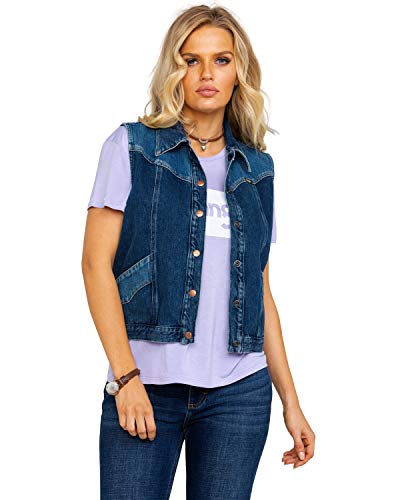 Wrangler Women's Modern Heritage Denim Vest Blue Small