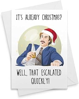 Funny 'Well, That Escalated Quickly!' Christmas Card - Funny Holidays Card, Merry Christmas, Christmas Humor, Funny Card, Stocking Stuffers [00202]