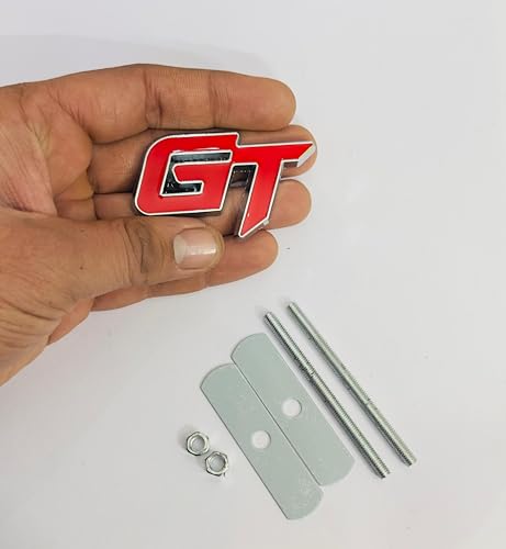Image of Emblems for Car & Bike Metal Lo.go and Grill Me.tal Lo.go, Auto Accessories for Car Emblem 3D Badge Auto Racing Sport Sticker Grand Tourer Decal. (GT Chrome RED Grill Logo)