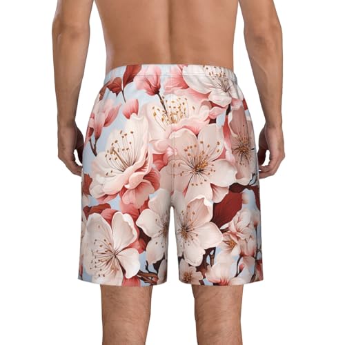Men's Swim Trunks Cherry Blossoms Quick Dry Board Shorts Mens Bathing Suit Beach Swimwear with Pockets3