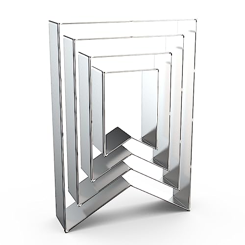 Banner Cookie Cutter Set Large - 5 inch, 4 inch, 3 inch, 2 inch - Geometric Cookie Cutters Shapes Molds - Stainless Steel