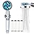 ANTOWER High Pressure Handheld Showerhead with filters Vortex hydro jet Turbo Propeller 360 Degrees Rotating Easy Install(I-Blue)