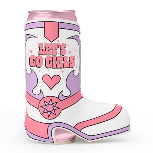 xo, Fetti Let's Go Girls Rodeo Can Holders - 8 Cowboy Boot Slim Drink Sleeves | Last Rodeo Bachelorette, Nashville Birthday Party, Western Cowgirl Favors, 21st Bday Decorations