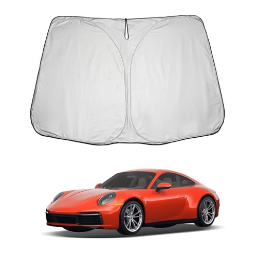LUWU Porsche 718 Cayman & 911 Windshield Sun Shade - UV Ray Blocking Front Window Sunshade