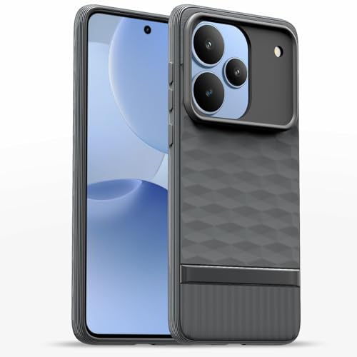 Image of Pikkme Back Cover for Realme P4 Pro 5G Camera Protection 3D Hexa Cube Design Silicone Protective Bumper Case (Grey)