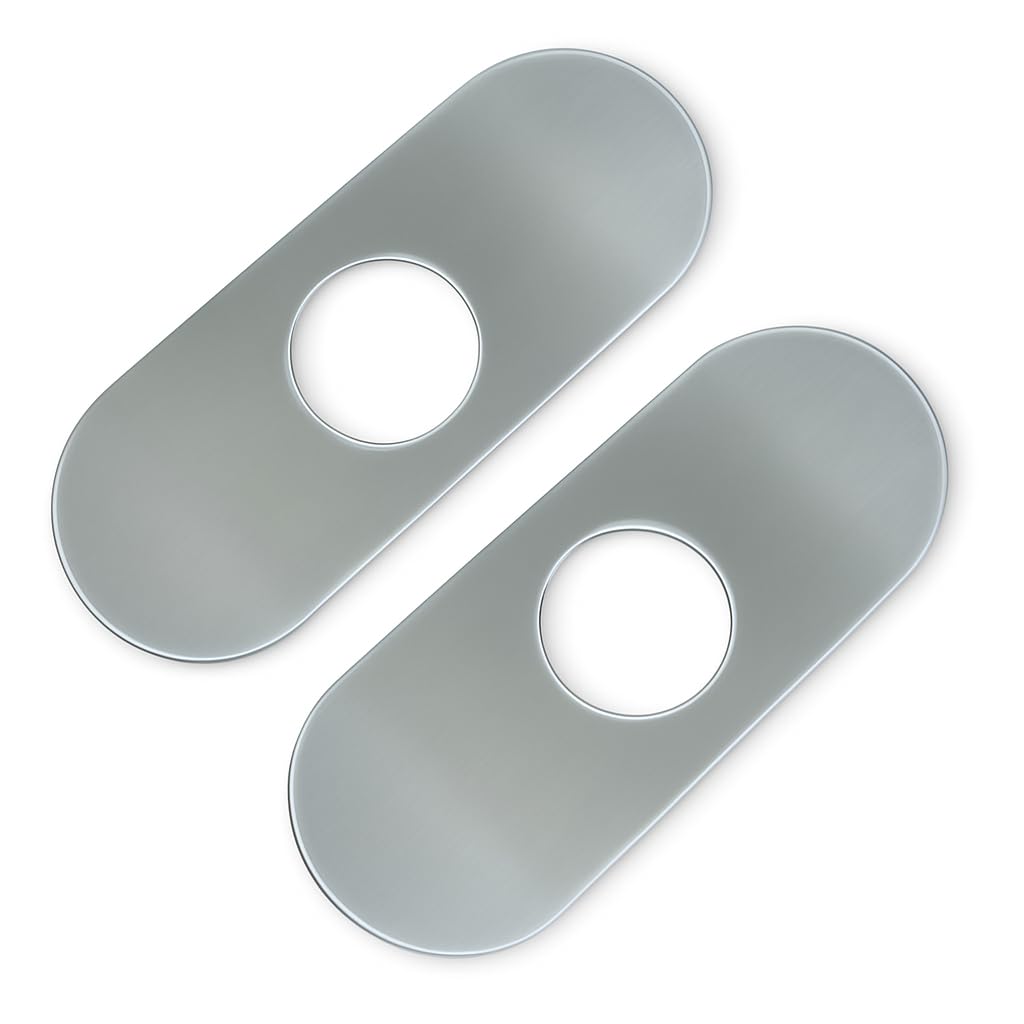 2 PCS Piastra di Copertura per Rubinetto, in Acciaio Inox 304, 35 mm, Rosetta Brushed Anti Macchia per Lavelli da Cucina e Bagno, Design Elegante e Facile da Installare