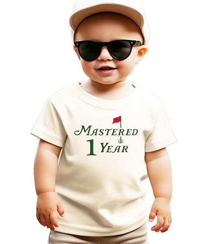 Image of Olive Loves Apple Mastered 1 Year First Birthday Shirt for Boys Golf Themed First Birthday Tee for Kids