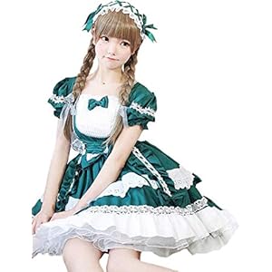 Amazon アイドルロリータワンピース ゴスロリ服 ロリィタドレス ブラック ホワイト 半袖洋服 コスプレ衣装 コスチューム仮装 変装 ハローウィン クリスマス 忘年会 可愛い メイド服 セミオーダー コスプレ 仮装 通販