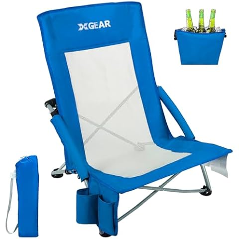 XGEAR High Back Beach Chair with Cooler Cover