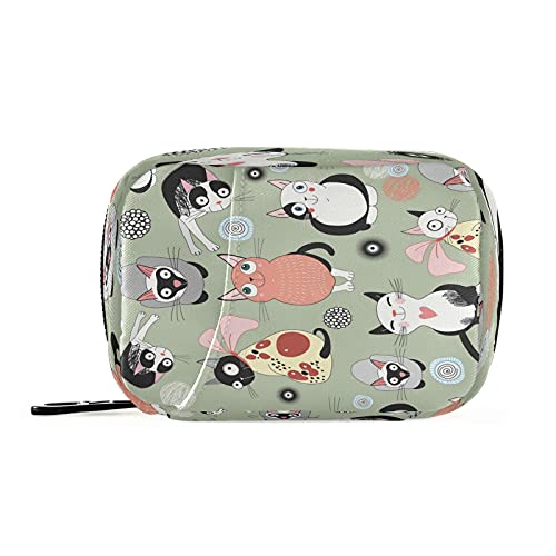 xigua Cute Cats Pill Cases Bag Portable Pill Box Storage Bag, Travel Medicine Organizer, Zippered Pill Case for Medicine Storage and Organizing