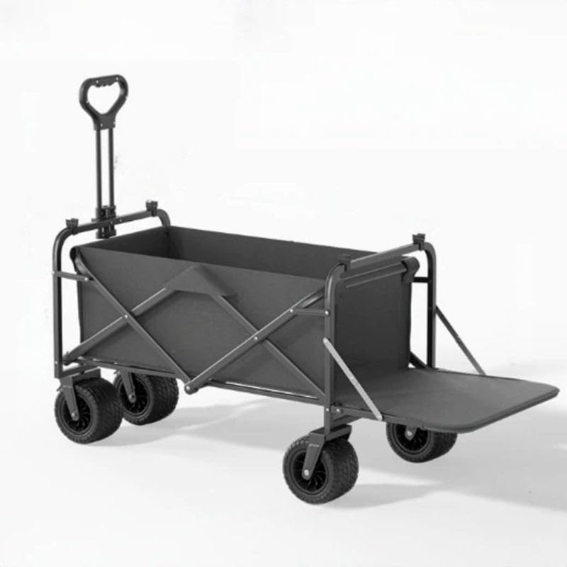 Strong 100KG Capacity Heavy Duty Big Collapsible Wagon Trolley with Wheels For Camping, Beach, Road Trips, Gardening, Storage