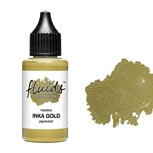 30ml Fluids Alcohol Ink Inka Gold, Tinta al alcohol para Fluid Art y Resin Art, oro metálico