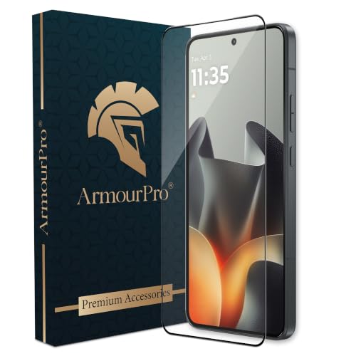 Image of ArmourPro Tempered Glass for Motorola Edge 70 Max - 9H Screen Protector with Black Border, Anti Scratch, Edge-to-Edge Coverage, HD Clarity, Smooth Touch, Case Friendly | Black
