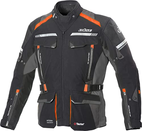 Preisvergleich Produktbild Büse Highland 2 Motorrad Textiljacke Schwarz / Grau / Orange 64