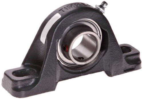 Timken SAS1 1/2 Ball Bearing Pillow Block, 2 Bolt Holes, Relubricatable, Non-Expansion, Cast Iron, Setscrew Locking Collar, Steel Insert, Inch, 1-1/2
