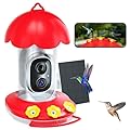 DOCOON Hummingbird Feeder with Camera Solar Powered, Hummingbird Feeders for Outdoors with 2K Bird Watching Camera, AI Identify Bird Species, Instant Notification, Idea Gift for Bi rd Lover(20 Ounces)