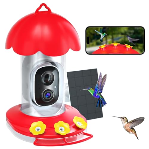 DOCOON Solar Hummingbird Feeder with 2K Camera & Bird ID