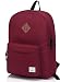 VASCHY Lightweight Backpack,20 Liters Classic Waterproof Collapsible Daypack for Sports and Traveling,Teenagers School Book Bag with Bottle Side Pockets Burgundy