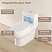 DeerValley Elongated Toilet with Comfort ADA Seat Height, Modern One Piece Toilet for Bathroom, White Dual Powerful Flush DV-1F026Pro, 12