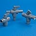 Three-way 326 PVC Ball Valve 1/2"HB w/FKM Seals - 3.17"L x 2.90"H
