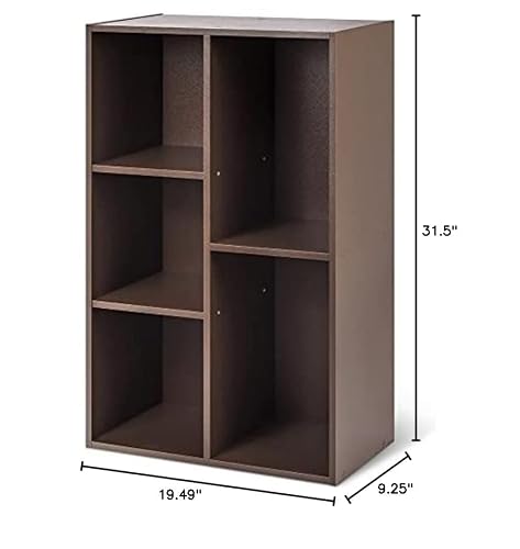 Amazon Basics 5 Cube Organizer Bookcase, Espresso, 19.49 X 9.25 X 31.5 Inch #TOP7