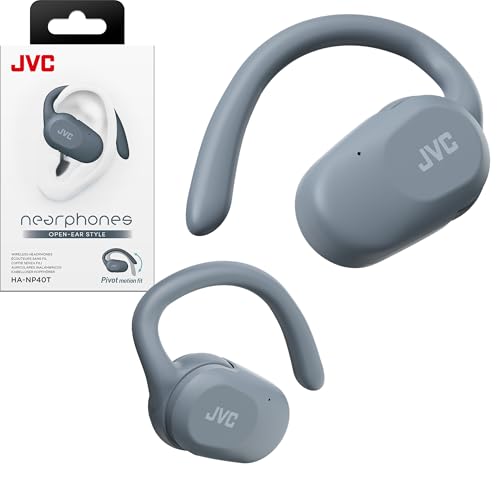 Image of JVC nearphones Open Ear True Wireless Headphones with Pivot Motion Mecanism, 16mm Large Drivers Sound, Single Ear use, BT 5.4, Long Battery Life (up to 26 Hours) - HANP40TA (Blue)