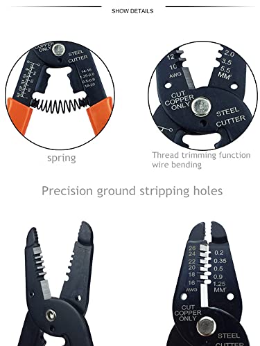 Wago Wire Connectors-38Pc 221 Series Lever-Nuts Assortment-Includes ，Suitable For 12-24Awg Wire Connectors(16X) 221-412, (13X) 221-413, (8X) 221-415，8" Professional Wire Stripper-Wire Cutter（1） #TOP6