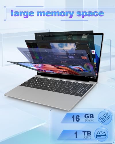 Image of Laptop Computers,15.6 inch IPS 1080P Screen,6500 Y Processor 3.4Ghz (Beat n5095) 16GB RAM 1TB SSD, Laptops with Fingerprint Recognition Backlit Keyboard,WiFi,USB C 3.0, Webcam, HDMI