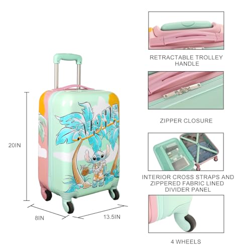 Bioworld Lilo & Stitch Dual-Side Tropical Stitch & Angel Print 20" Adult ABS Luggage by Bioworld - Used condition - Image 5