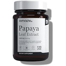 Amalth Papaya Leaf Extract Capsules 1000 mg | Carica Papaya Leaf Supplement | Platelet Support & Immune Support Formula | Papain Enzyme Digestive Health | Plant Based | Non-GMO | 120 Veg Capsules