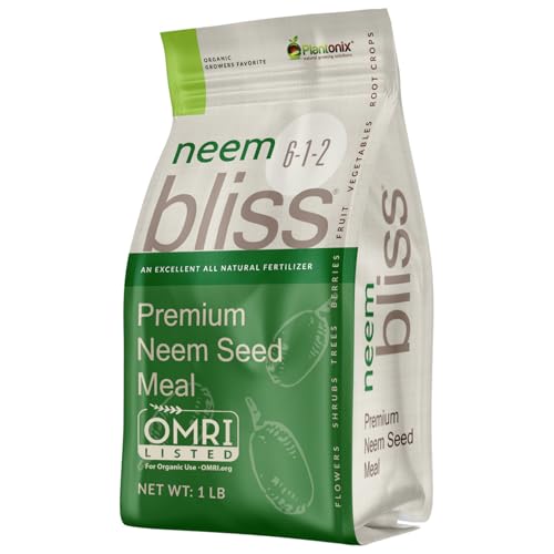 Neem Bliss (1lb) - Neem Seed Meal - Organic Neem Cake for Plants - OMRI-Listed Fertilizer for...