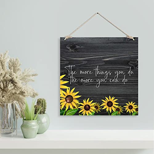 Plaque en bois tournesol 40x40cm pour décoration murale rustique - 4