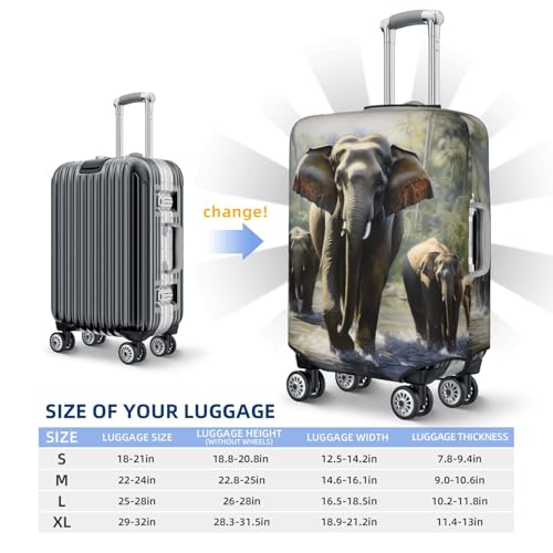Housse de protection élastique pour valise grand format lavable motif éléphant