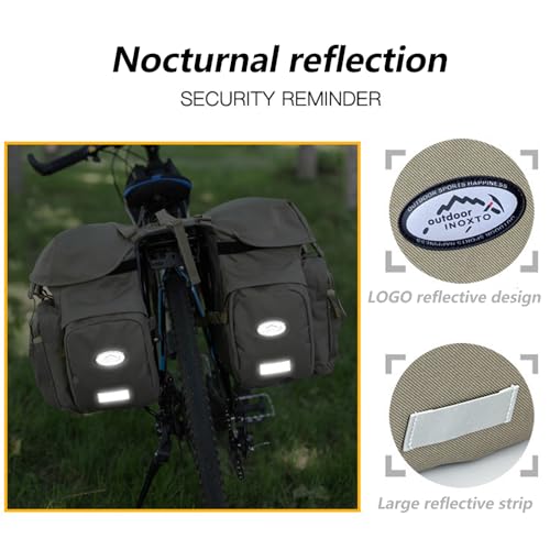 ZTZ 50L Panniers Bike Bags, Waterproof Bike Panniers Made of High-Density 600D Polyester for Durable Use, Bike Saddle Bag come with Reflective Trim and Rain Cover, Easy Organize in 7 inch Rack(Black) - Thumbnail 7