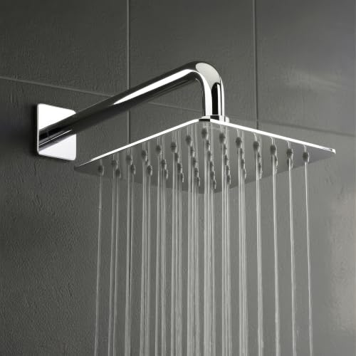Image of Plantex Stainless Steel 6 Inch Rain Flow Overhead Shower with Water Saving Nozzle /Bathroom Shower /Adjustable Shower Head for Bathroom without Arm - (APS-617-Chrome)