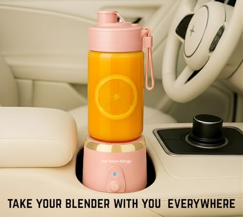 Image of Portable Glass Blender Cup, 500ml Electric USB Mini Juicer Blender for Shakes and Smoothies, 12 Stainless Steel Blades, Rechargeable Lightweight Travel & Gym Mixer (Blue)