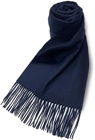 （04:00時点） [Vita Natur] ヴィタ・ナトゥール ウール95％カシミヤ5％ カシミヤブレンドウールストール 大判(190cm×60cm) 無地（ネイビー）