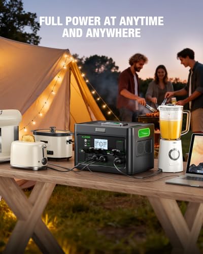Image of 2400W Portable Power Station + 200W Foldable Solar Panel Home Outdoor Camping Generator Kit