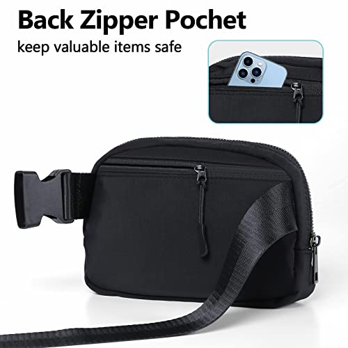 Aircar Mini Fanny Pack For Women Men, Fashion Waist Pack With Adjustable Strap,Small Belt Bag For Run, Travel, Outdoor Cycling, Shopping, Climbing（Black） #TOP2