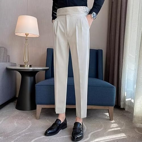 Slim Fit Dress Pants for Men Lightweight Business Casual Trousers with Elastic Waistband for Work and Formal Wear2