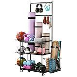 Yoga Mat Storage Racks Home Gym Storage Rack for Dumbbells Kettlebells Foam Roller Yoga Strap and Re