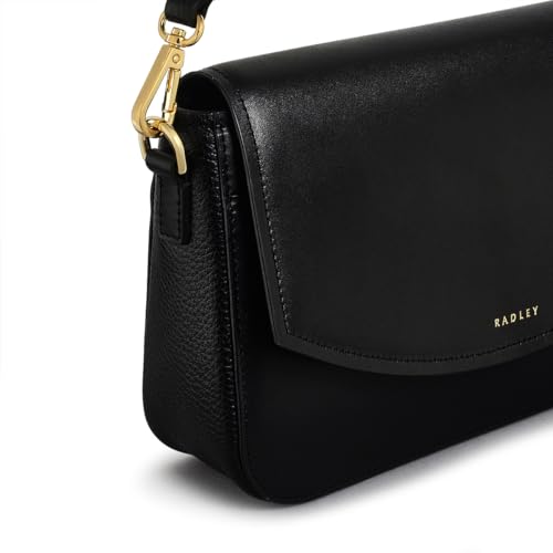 Image of RADLEY London River Road Women's Small Leather Flapover Crossbody Bag, Black