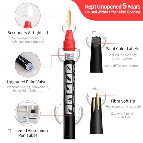 Image of Carhoo 1D9 Silver Graphite Metallic Compatible With Toyota Exact Match Touch Up Paint Pen, Car Scratch Remover for Nicks and Chips Repair - 0.56 Fl Oz(16ml)
