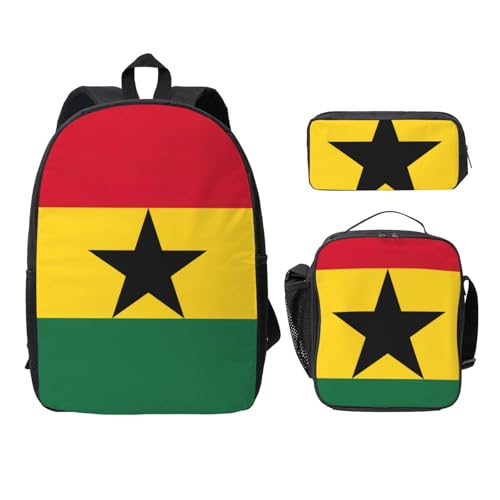 Sac à dos Ghana léger noir avec sac repas et trousse scolaire EdWal