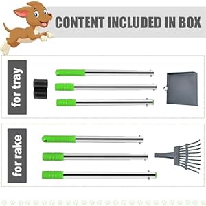 Niubya Pooper Scooper for Dogs, Metal Poop Scooper Tray and Rake Set with Adjustable Long Handle, Dog Pooper Scooper for Pet Waste Removal Niubya Pooper Scooper for Dogs Metal Poop Scooper Tray and Rake Set with Adjustable Long Handle Dog Pooper Scooper for Pet Waste Removal