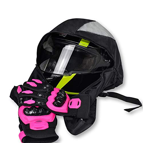 ELCYCO Mochila para capacete de motocicleta, bolsa compacta de armazenamento leve com grande capacid
