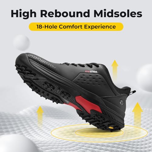 FitVille Wide Waterproof Spiked Golf Shoes