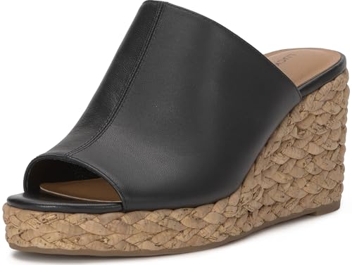 Image of Lucky Brand Womens, Cabriah Espadrille Wedge Sandals, Black, 6 Medium