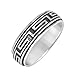 Imagen de Silverly Anillo Giratorio de Banda Ancha de Plata de Ley con Clave Griega para Hombre